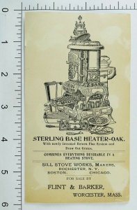 Flint & Barker, Worcester, MA Sterling Base Heater-Oak Jinrikisha Japan Card P74