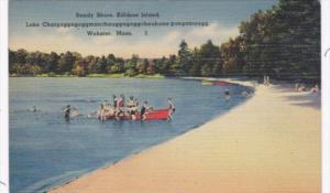 Massachusetts Sandy Shore Killdeer Island Lake Chargoggagoggmanchaugagoggchau...