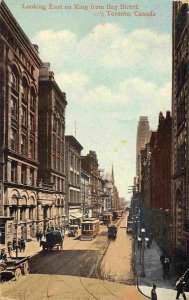 King Street Looking East Toronto Ontario Canada 1916 postcard