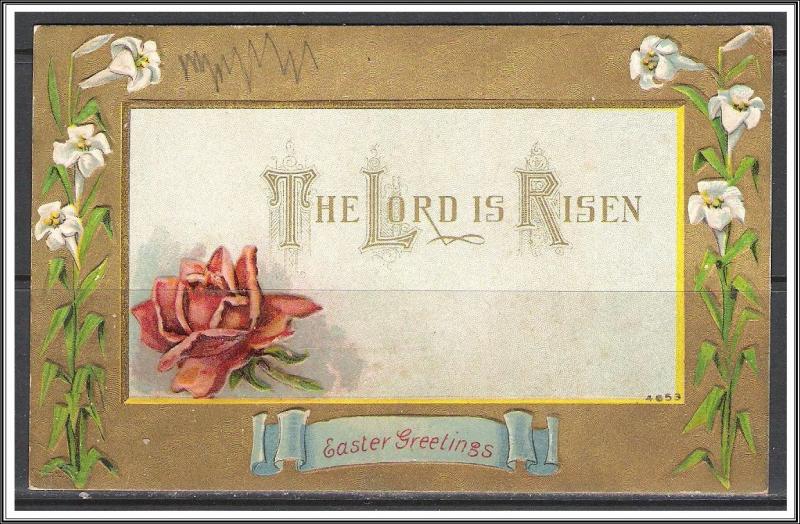 Easter Greetings - The Lord Is Risen. - Embossed - [MX-186]