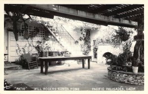 RPPC Real Photo Cowboy, Actor, Will Rogers,Beautiful Patio,Old Postcard