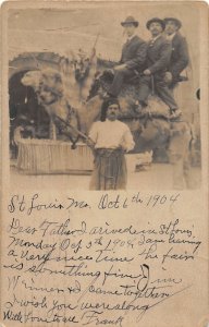 H97/ ST Louis Missouri RPPC Postcard c1904 World's Fair Camel Ride 99