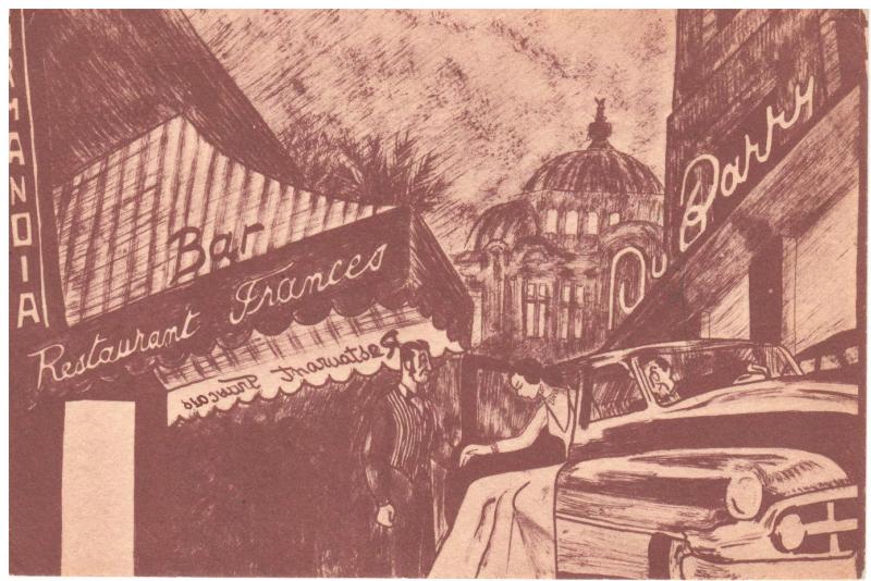 MEXICO CITY THE NORMANDIA - A FRENCH RESTAURANT VINTAGE POSTCARD (4)