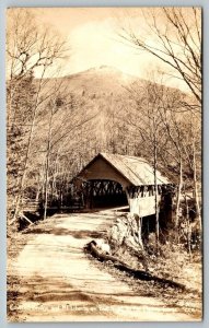 RPPC  Mt. Liberty  Covered Bridge  New Hampshire   Real Photo Postcard  1946