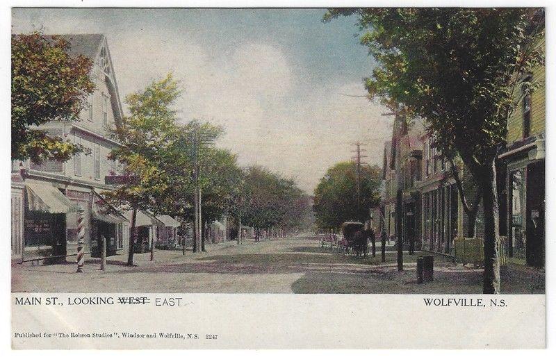 Wolfeville, N.S. Canada, Early View of Main Street Looking East