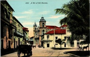 Vtg A Bit of Havana Cuba Street View Horse & Wagon Cathedral 1910s Postcard