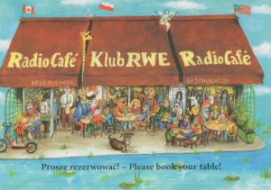 Radio Cafe Restaurant Behind Polonia Palace Hotel Poland Postcard