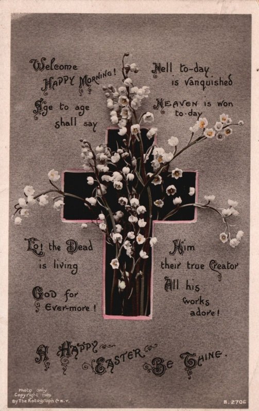 Vintage Postcard 1910's Easter Greeting Happy Easter Be Thine Morning Eastertide