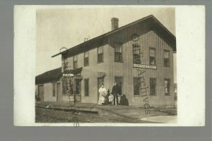 Harpers Ferry IOWA RPPC 1907 DEPOT TRAIN STATION CM&StP RR nr Waukon Lansing