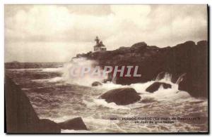 Old Postcard Perros Guirec Lighthouse Ploumanac am a big time Day