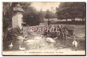 Postcard Old Valence (Drome) At the park Jouvet Swans Vosges