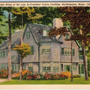 1934 Northampton, Mass. President Calvin Coolidge Home House Mansion UNP PC A250