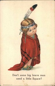 Charles Twelvetrees Little Girl Native American Indian Costume Postcard