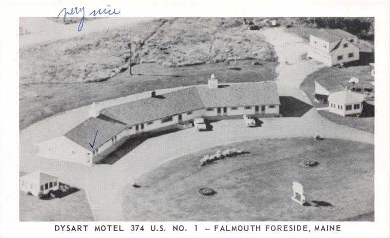 FALMOUTH FORESIDE MAINE DYSART MOTEL~U.S. #1 POSTCARD 1950s