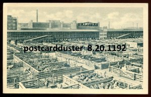 h3390 - CHICAGO Illinois Postcard 1930s Swift Ham & Bacon Factory. Cattle Pens