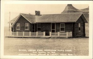 Interior South Dakota SD Badlands Cedar Pass Hotel Real Photo Vintage Postcard