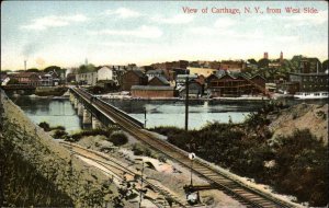 Carthage NY From West Side c1905 Postcard 