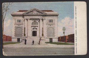 New Jersey Camden Free Public Library, Broadway and Line Street pm1906 ~ Und/B