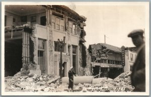 LONG BEACH CA EARTHQUAKE SAILORS 1933 ANTIQUE REAL PHOTO POSTCARD RPPC