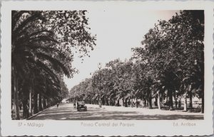 Spain Malaga Paseo Central del Parque Málaga Vintage RPPC C144