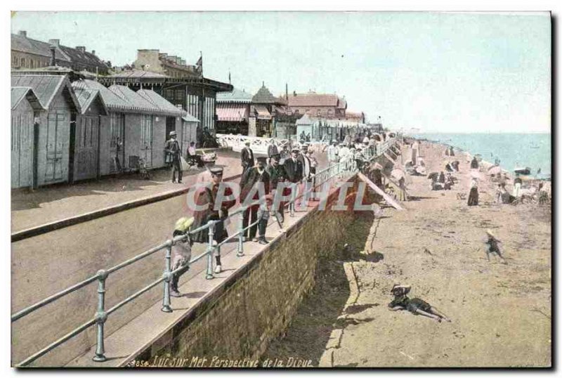 Old Postcard Luke on paersective sea dike