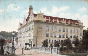 LITOMYSL CZECH REPUBLIC~MEST. SKOLA DIVCI a PAEDAGOGIUM~1912 VESELIKA POSTCARD