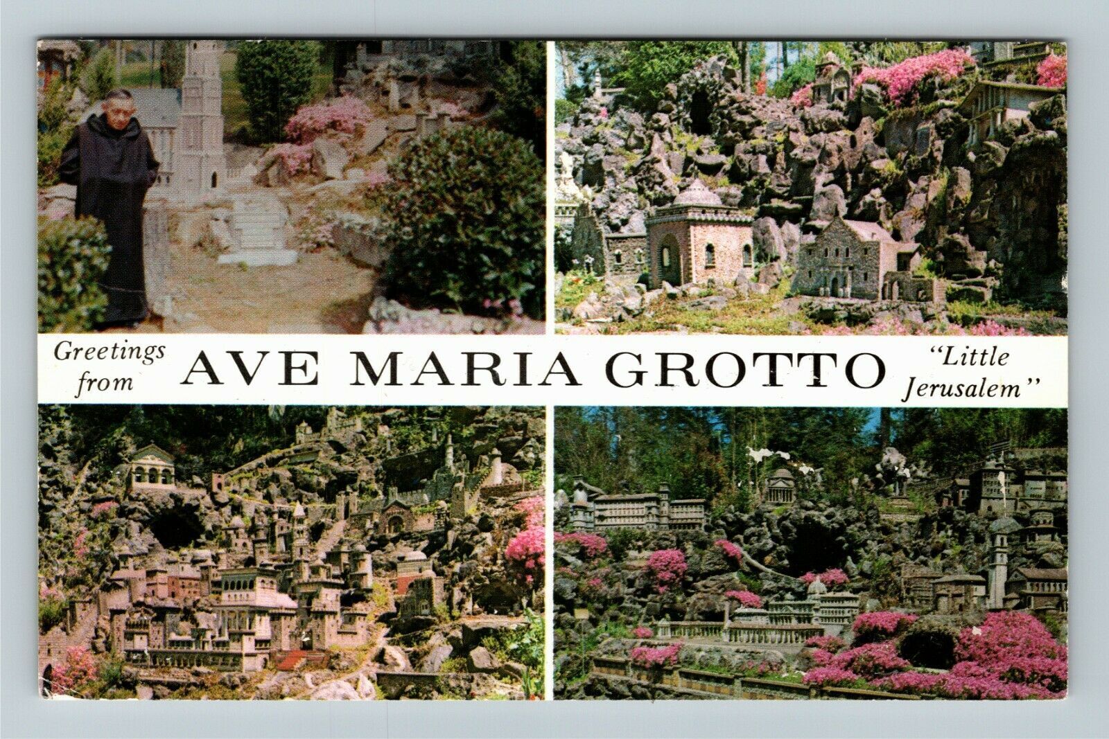 St. Bernard College Alabama, GREETINGS, AVE MARIA GROTTO, Chrome c1978