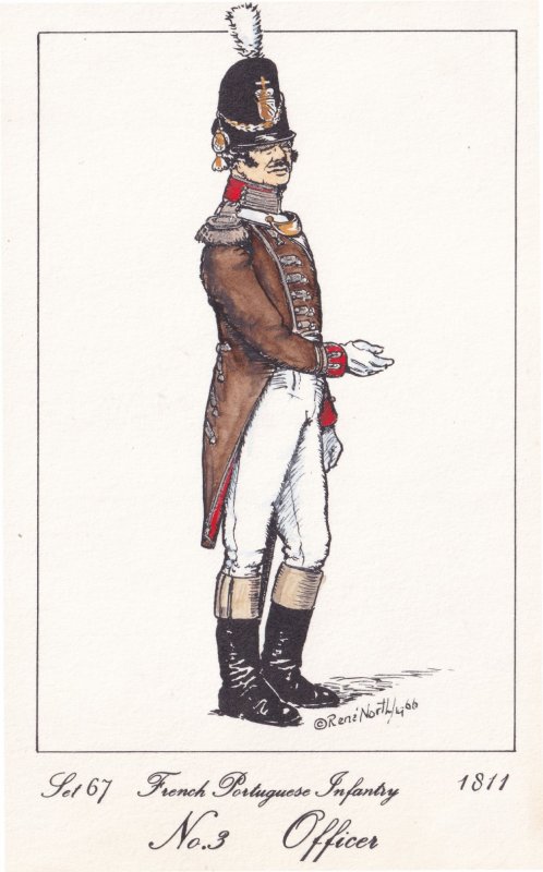 French Portuguese Infantry Army Officer Napoleonic War Soldier Military Postcard