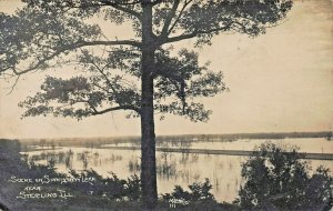 STERLING ILLINOIS~SCENE ON SINNISSIPPI LAKE~1913 PSTMK M L REAL PHOTO POSTCARD