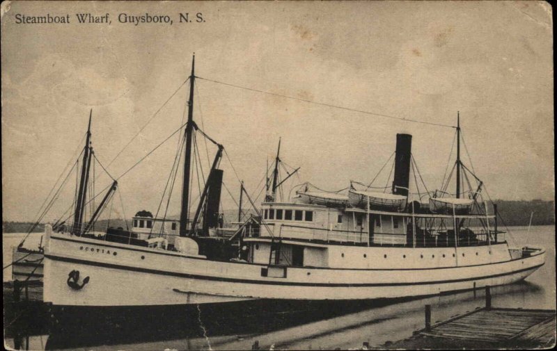 Guysboro Nova Scotia NS Steamboat Wharf c1910 Vintage Postcard