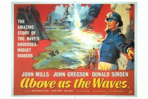 Above Us the Waves World War II British Submarine Midget Raider Movie Postcard