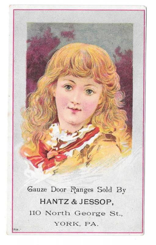 Victorian Trade Card Gauze Door Range Hantz & Jessop York PA