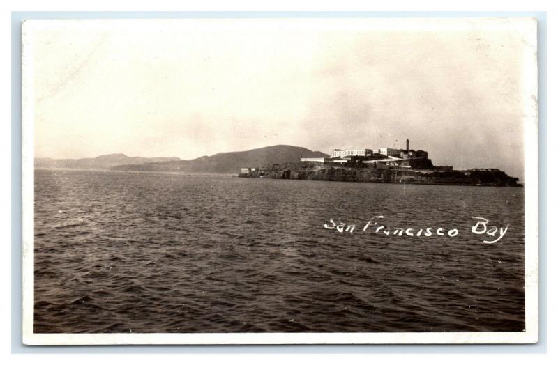 Postcard Alcatraz Island in San Francisco Bay, CA 1917-1930 RPPC I20