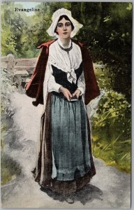 Evangeline Acadian Maiden Postcard 1909 Novelty Mfg. Montreal Canada H82