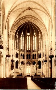 RPPC Interior Nave Riverside Church New York NY NYC 1937 DB Postcard B1