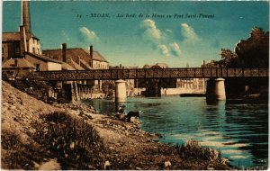 CPA SEDAN - Les Bords de la Meuse au Pont St-Vincent (113037)