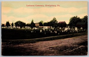 Vtg Orwigsburg Pennsylvania PA Lutheran Cemetery 1910s View Unused Postcard