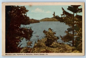 Haliburton Ontario Canada Postcard Mountain Lake Highlands 1949 Vintage