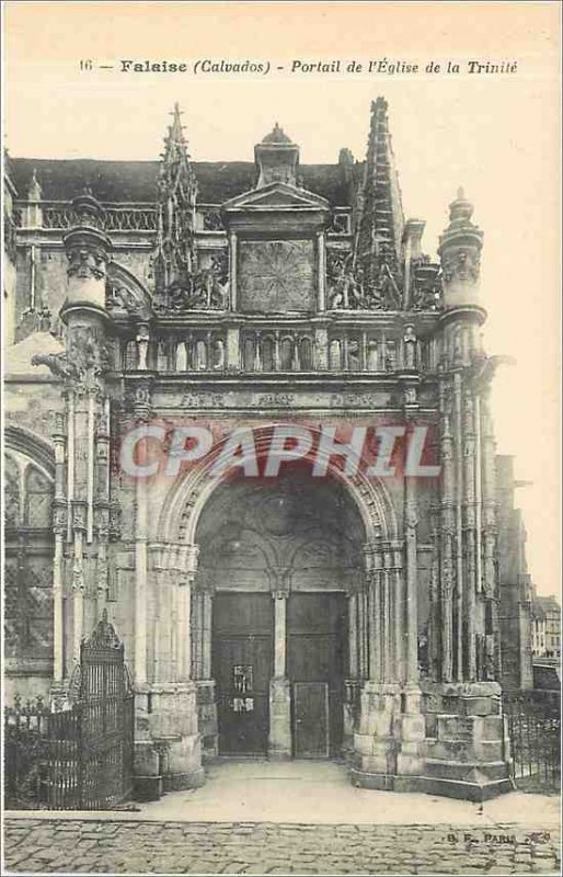 Old Postcard Falaise Calvados Church Portal Trinite