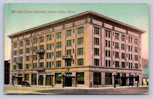 J97/ Great Falls Montana Postcard c1910 Hotel Rainbow Building 381