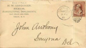 Letter Covers USA 2c Gordinier Sees Troy NY