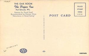 1940s Oak Room Paper Inn Port Edwards Wisconsin Fagan postcard 5244