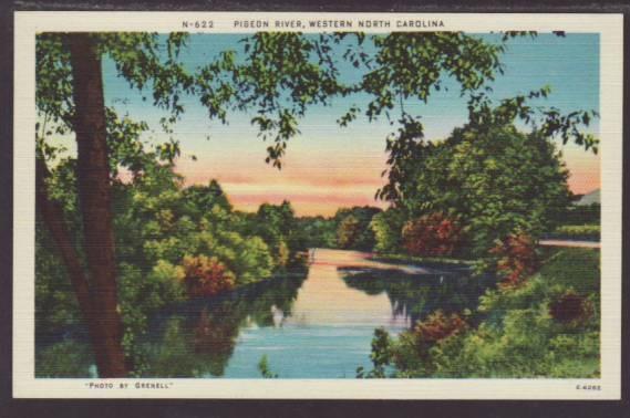 Pigeon River Western NC Postcard 4587