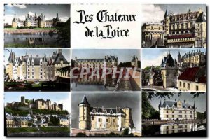 Modern Postcard Les Chateaux De La Loire Chambord Amboise Chinon Saumur Lange...