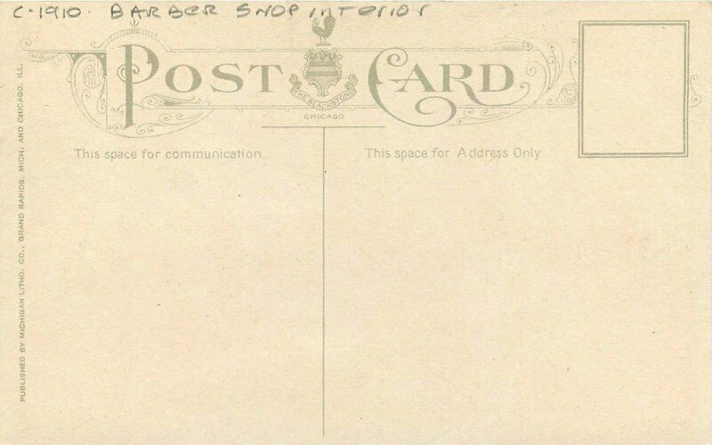 Barber Shop Interior Blackstone Chicago Illinois Michigan C1910