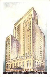 Postcard HOTEL SCENE Milwaukee Wisconsin WI AO7938