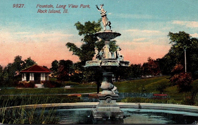 Illinois Rock Island Long View Park Fountain