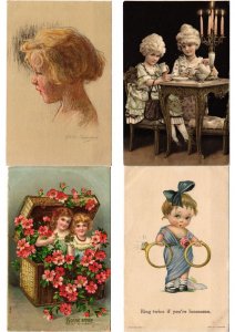 CHILDREN FANTASY Mostly ARTIST SIGNED 100 Vintage Postcards (PART 11.) (L5463)