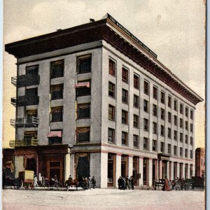 c1900s Long Beach, CA National Bank Block Downtown Men Market Los Angeles A169