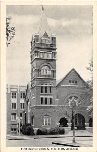 Arkansas AR Postcard c1940 PINE BLUFF First Baptist Church Building